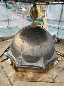 leadwork on clock tower